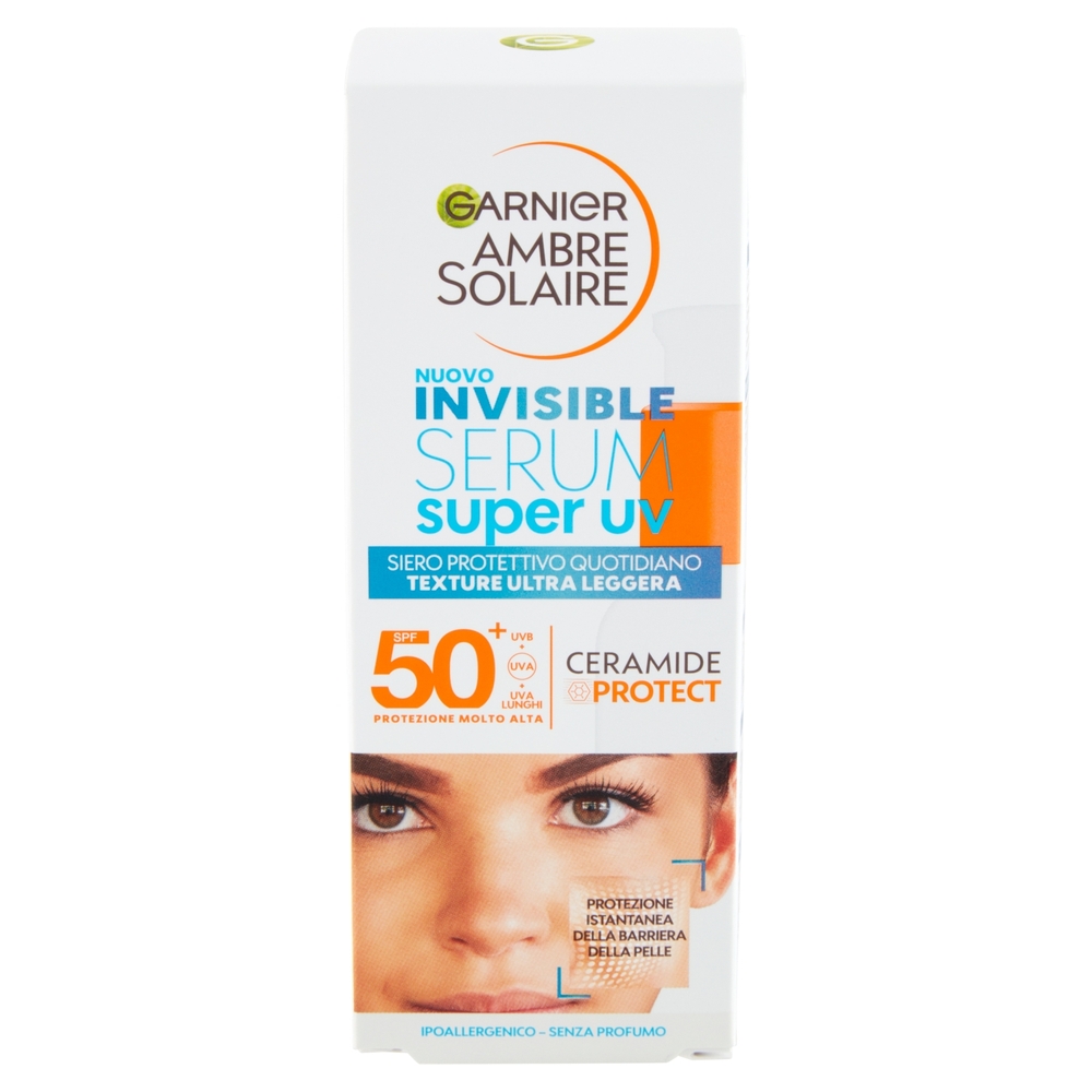 Garnier Ambre Solaire Super UV Siero Viso, SPF50+ 30 ml